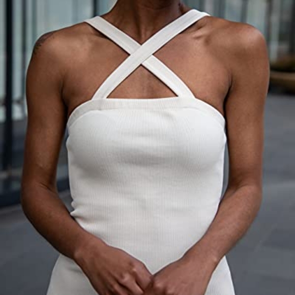 The Drop Women's Whisper White Strappy Rib Midi Dress by @signedblake - XS - Picture 2 of 7